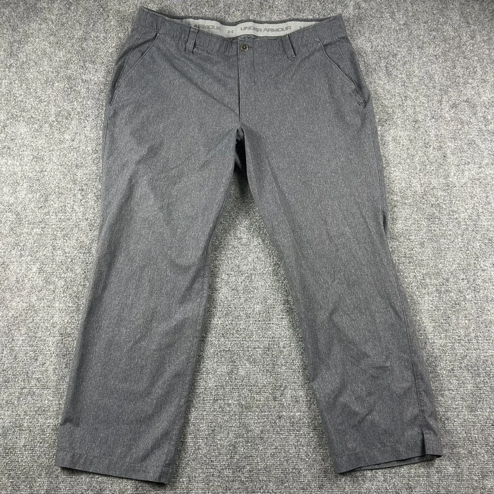 Under Armour Pants Mens 42x30 Gray Stretch Chino Casual Straight Leg‎ Golf